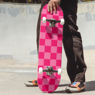 Skateboard Conception du Motif du vérificateur rose clair et 