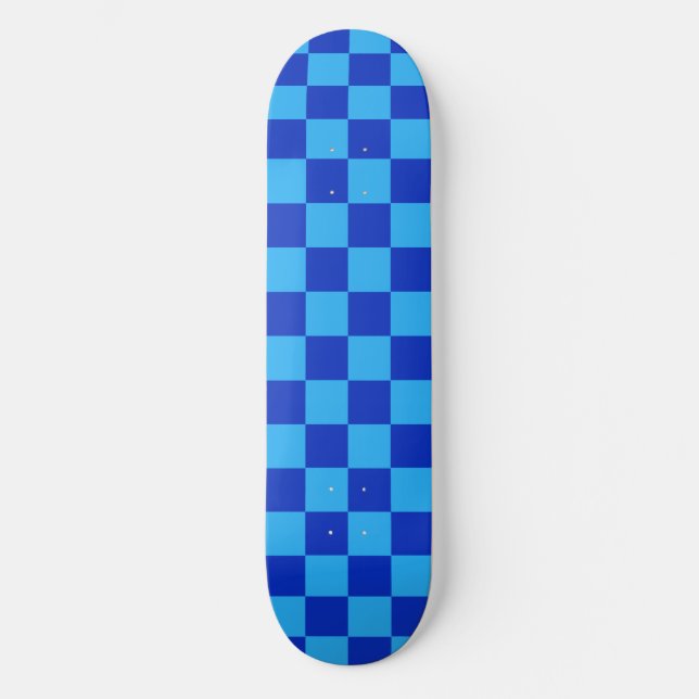 Skateboard Conception du vérificateur bleu clair et foncé (Recto)