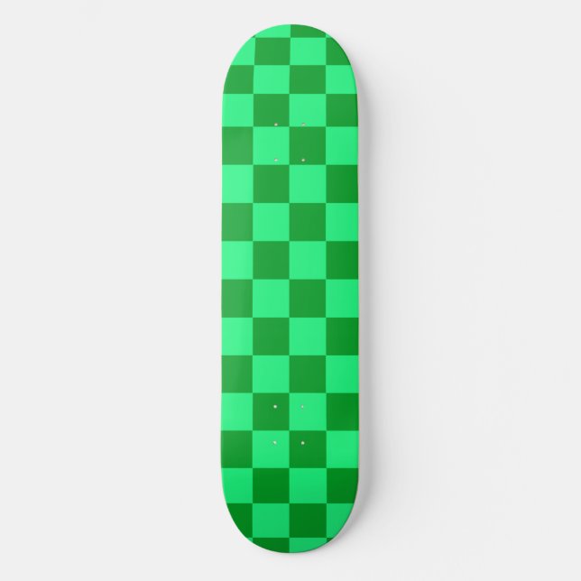 Skateboard Conception du vérificateur vert clair et foncé (Recto)