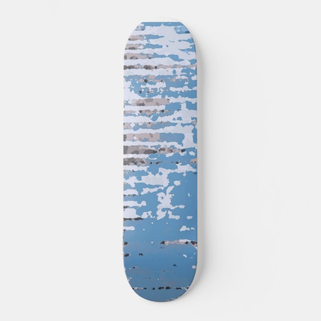 Skateboard Conception Marron Bleu Rustique Patiné    (Recto)