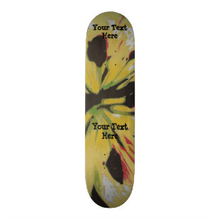 Skateboard conception moderne originale jaune noire d'art