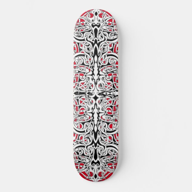 Skateboard Conception tribale de l'Empire noir et blanc sur l (Recto)