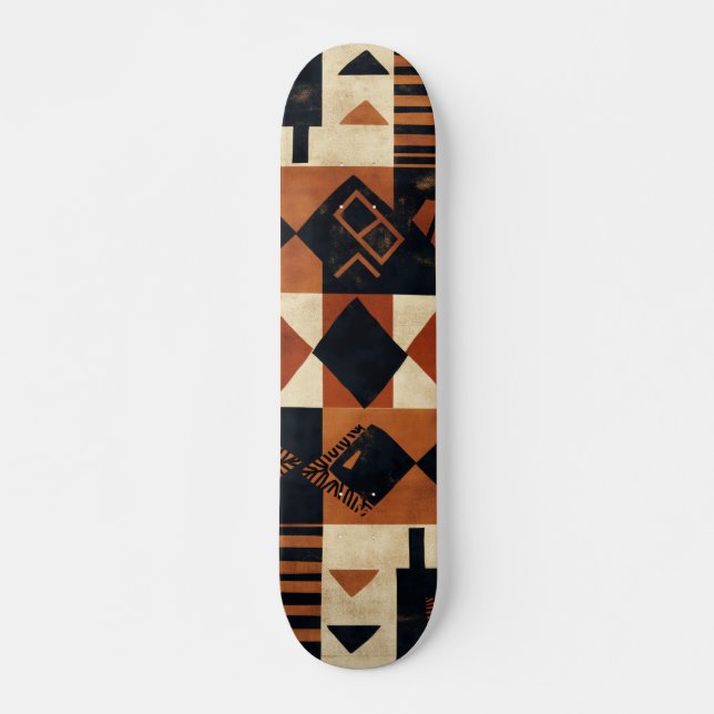 Skateboard Conception verticale avec des éléments africains (Devant)