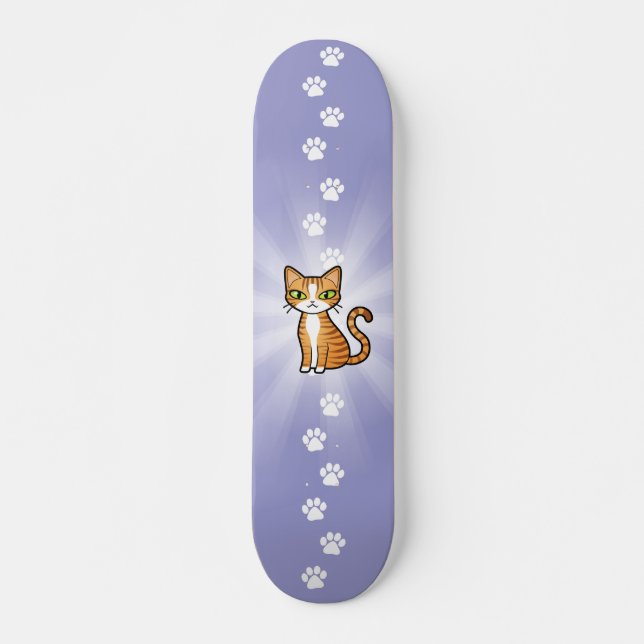 Skateboard Concevez votre propre chat de bande dessinée (Devant)