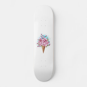 Skateboard Cône rose Sakura crème glacée gaufre