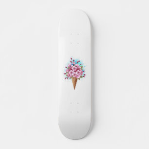 Skateboard Cône rose Sakura crème glacée gaufre