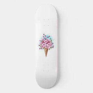 Skateboard Cône rose Sakura crème glacée gaufre