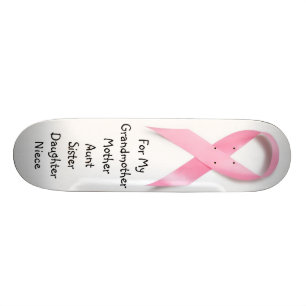 SKATEBOARD CONSCIENCE ROSE DE CANCER DU SEIN DE RUBAN :