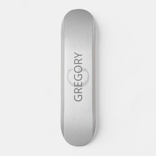 Skateboard Contemporain Faux Argent Ombre Gris (Recto)
