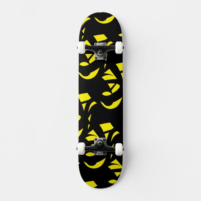 Skateboard Contemporain Jaune / Noir (Recto)