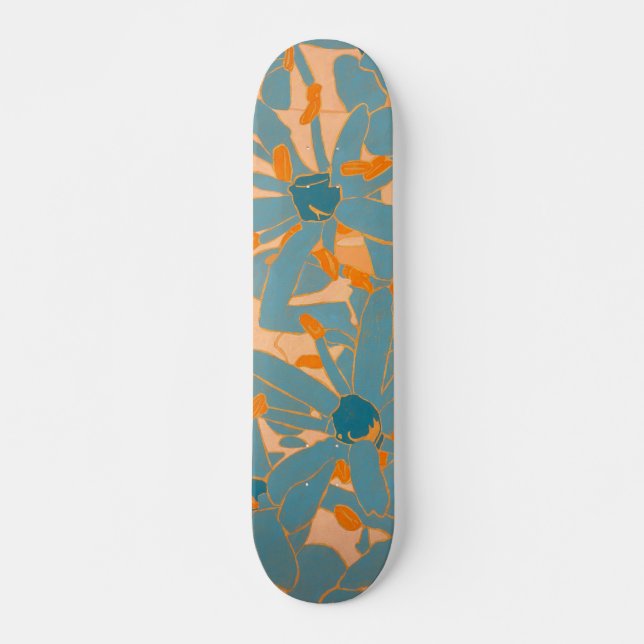 Skateboard Contemporary Leaf Design Peach (Devant)