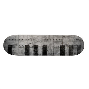 Skateboard Cool antique grunge, effet piano notes musicales