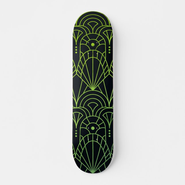 Skateboard Cool Art déco moderne Motif noir (Devant)