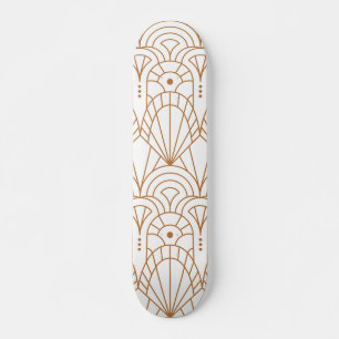 Skateboard Cool Art déco moderne Rose or blanc Motif