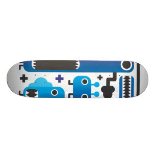 skateboard cool avec graphisme monstre bleu