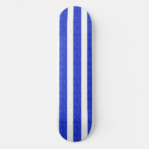 Skateboard Cool Chic Bleu Géométrique Stripes Planche