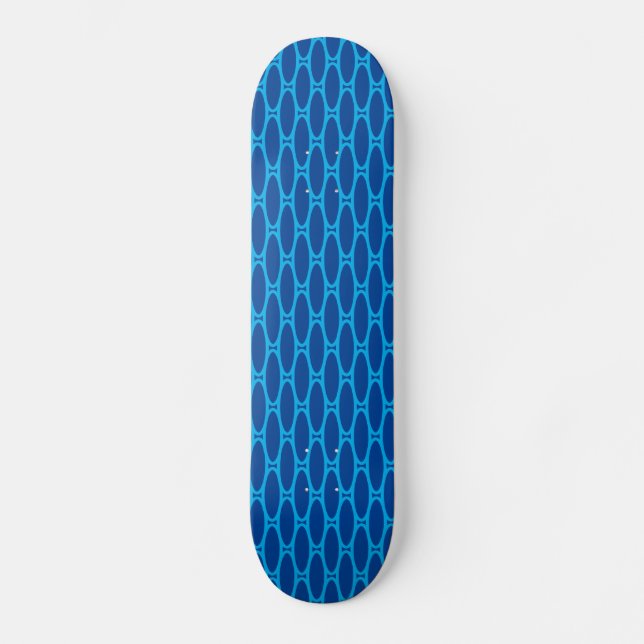 Skateboard Cool Deep Ocean Blue Répétition Ovals Carrelé Moti (Recto)