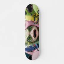 Cool effrayant alien monster chat filles skateboar