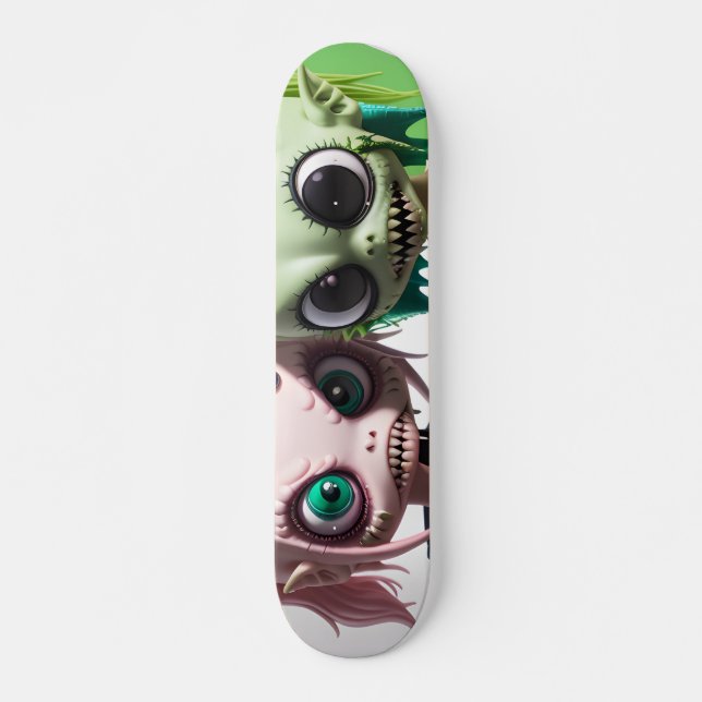 Skateboard Cool effrayant alien monster chat filles skateboar (Devant)