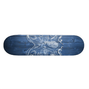 Skateboard cool impressionnant effet antique pieuvre blanche