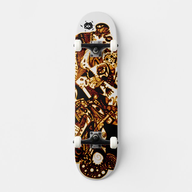 Skateboard Cool noir or (Recto)