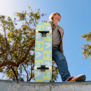 Skateboard Cool Pâques Checkerboard Motifs Coq oeufs