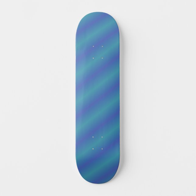 Skateboard Cool Retro Faded Blue et Green Ombre Stripes (Recto)