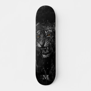 Skateboard Cool Roaring Tiger Marbre noir Arrière - plan 