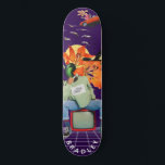Skateboard Cool Surreal Funny Unique Personnalisé Nom<br><div class="desc">Cool Surreal Funny Unique Personnalisé Nom personnalisé Skateboard vous propose votre nom personnalisé dans la typographie moderne sur un collage amusant de voitures, avions, canards, fleurs, oiseaux et une personne. Personnalisez en modifiant le texte dans la zone de texte fournie. Offrez un cadeau sur mesure, un skateboard personnalisé à votre...</div>