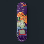 Skateboard Cool Surreal Funny Unique Personnalisé Nom<br><div class="desc">Cool Surreal Funny Unique Personnalisé Nom personnalisé Skateboard vous propose votre nom personnalisé dans la typographie moderne sur un collage amusant de voitures, avions, canards, fleurs, oiseaux et une personne. Personnalisez en modifiant le texte dans la zone de texte fournie. Offrez un cadeau sur mesure, un skateboard personnalisé à votre...</div>