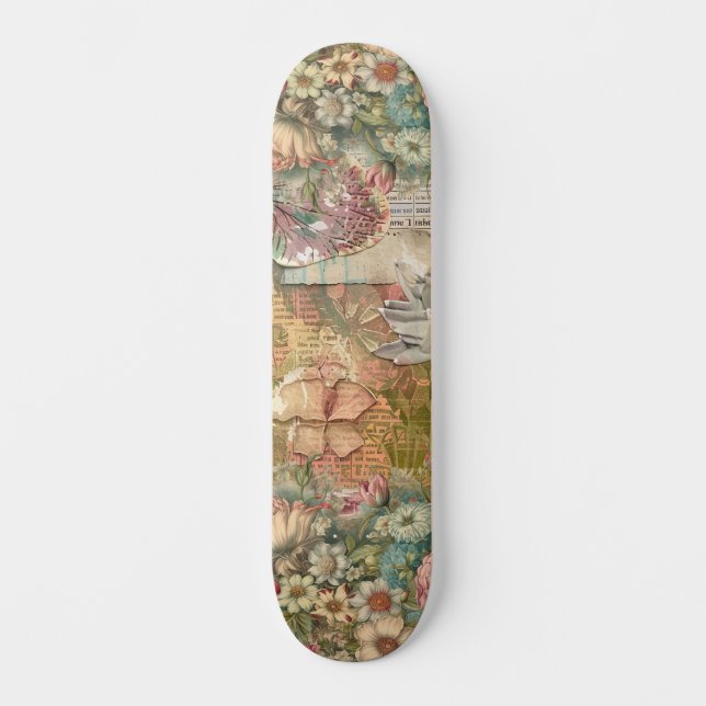 Skateboard Cool Vintage Abstrait Floral Art Street (Recto)