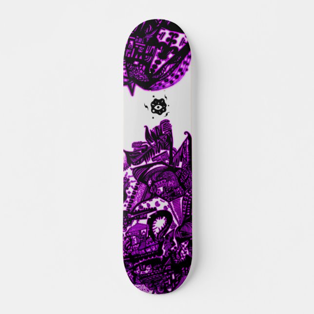 Skateboard Cool violet noir Abstrait (Devant)
