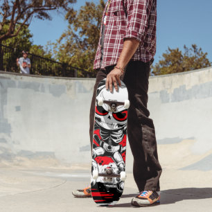 Skateboard Cooleur urbaine redéfinie - Manga Robot Skeleton