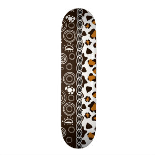Skateboard Copie africaine avec le motif de peau de guépard