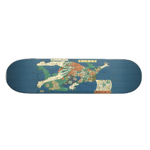 Skateboard Copie japonaise tatouée Skatebo de bois de graveu