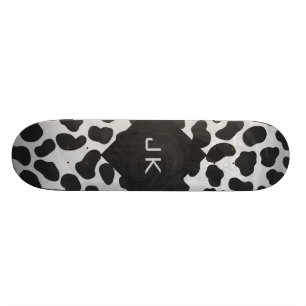 Skateboard Copies noires et blanches de Monogrtam de Dalmate