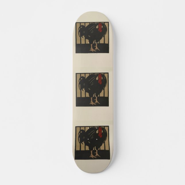 Skateboard Coq - Animaux Carrés Illustration (Devant)