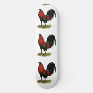 Skateboard Coq Rouge Noir BB Américain