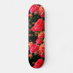 Skateboard Corail romantique rose rouge orange Roses