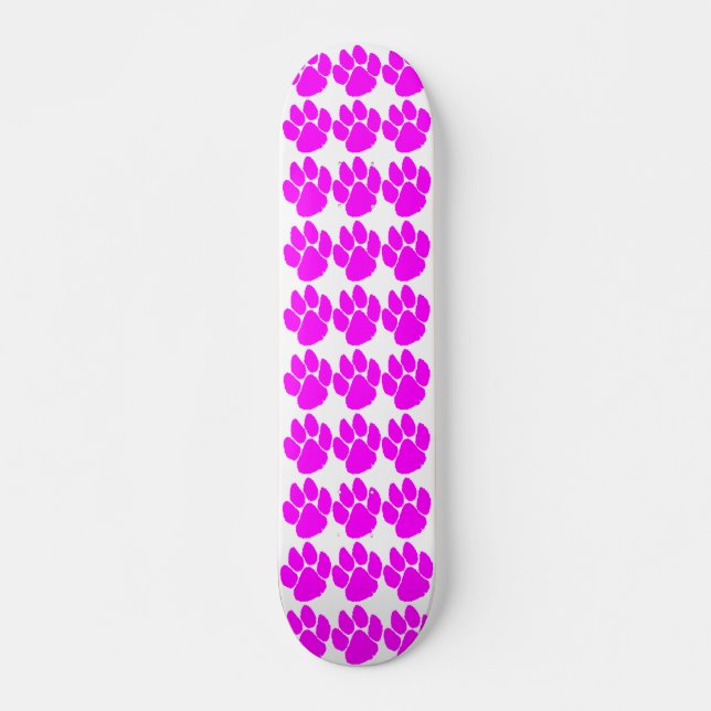 Skateboard COREY TIGER 1980's PINK TIGER TRACKS WHITE (Devant)