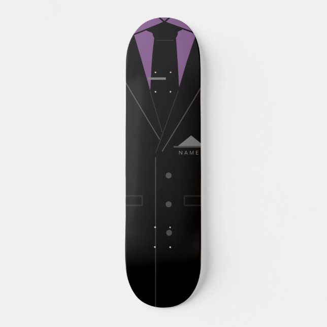 Skateboard Costume noir élégant - Ajouter votre nom (Recto)