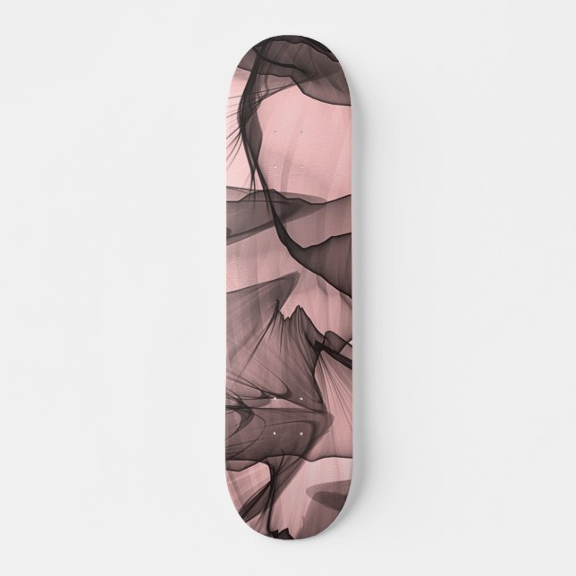 Skateboard Couche mystique des rayures de chiffon Noir N rose (Devant)