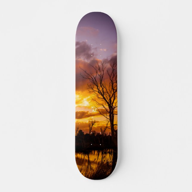 Skateboard Coucher de soleil au bord du lac (Devant)