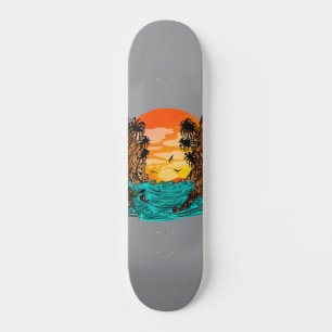 Skateboard Coucher de soleil de palmier
