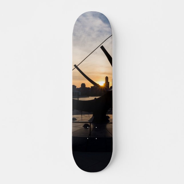 Skateboard Coucher de soleil sur cadran solaire (Devant)