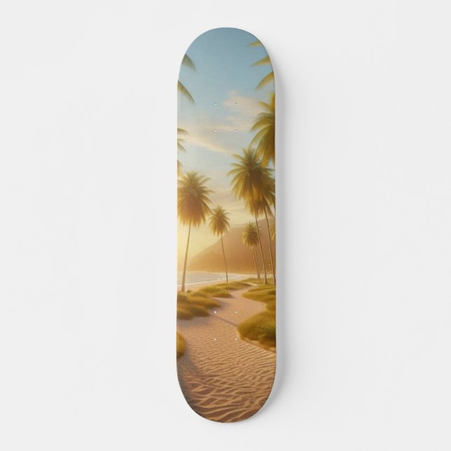 Skateboard coucher de soleil sur la plage des Caraïbes/tropic (Devant)