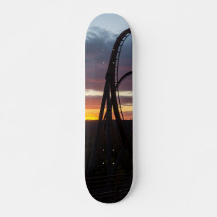 Skateboard Coucher de soleil sur un incendie de forêt