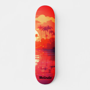 Skateboard Coucher de soleil tropical cool