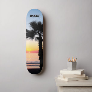 Skateboard Coucher de soleil tropicale des palmiers