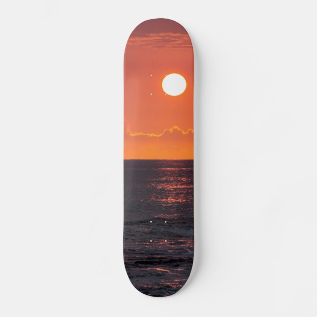 Skateboard Coucher du soleil hawaïen d'océan - couchers du (Recto)